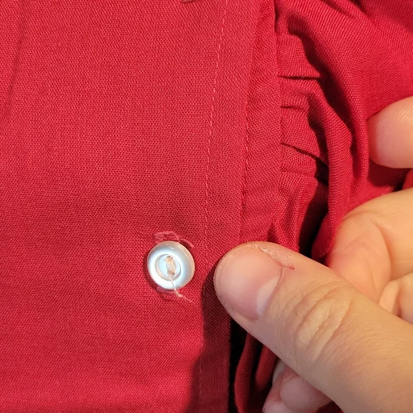 Vintage Bolts Red Ruffle Top - Picture 7 of 11
